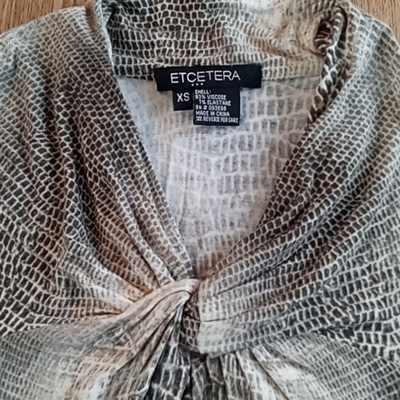 Etcetera Long Sleeve Knot Top Animal Print XS - Picture 3 of 5